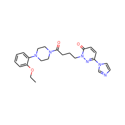 CCOc1ccccc1N1CCN(C(=O)CCCn2nc(-n3ccnc3)ccc2=O)CC1 ZINC000040408963