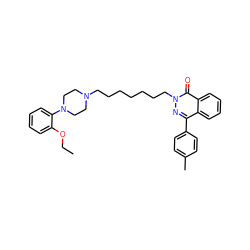 CCOc1ccccc1N1CCN(CCCCCCCn2nc(-c3ccc(C)cc3)c3ccccc3c2=O)CC1 ZINC000034801018