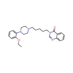 CCOc1ccccc1N1CCN(CCCCCn2cnc3ccccc3c2=O)CC1 ZINC000299861953