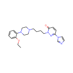 CCOc1ccccc1N1CCN(CCCCn2nc(-n3ccnc3)ccc2=O)CC1 ZINC000045498306