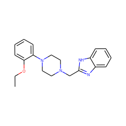 CCOc1ccccc1N1CCN(Cc2nc3ccccc3[nH]2)CC1 ZINC000013581141