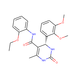 CCOc1ccccc1NC(=O)C1=C(C)NC(=O)N[C@H]1c1cccc(OC)c1OC ZINC000000641200