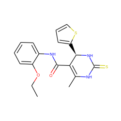 CCOc1ccccc1NC(=O)C1=C(C)NC(=S)N[C@@H]1c1cccs1 ZINC000008684365