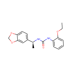 CCOc1ccccc1NC(=O)N[C@@H](C)c1ccc2c(c1)OCO2 ZINC000015952158