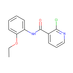 CCOc1ccccc1NC(=O)c1cccnc1Cl ZINC000006048672