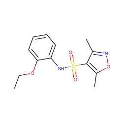 CCOc1ccccc1NS(=O)(=O)c1c(C)noc1C ZINC000004001660