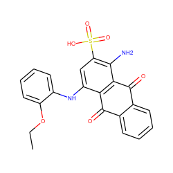 CCOc1ccccc1Nc1cc(S(=O)(=O)O)c(N)c2c1C(=O)c1ccccc1C2=O ZINC000029130851