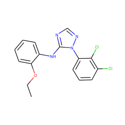 CCOc1ccccc1Nc1ncnn1-c1cccc(Cl)c1Cl ZINC000029126460