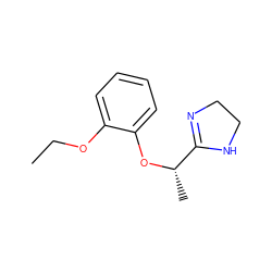 CCOc1ccccc1O[C@@H](C)C1=NCCN1 ZINC000073312415
