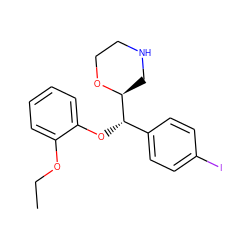 CCOc1ccccc1O[C@@H](c1ccc(I)cc1)[C@@H]1CNCCO1 ZINC000045505956