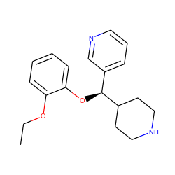 CCOc1ccccc1O[C@@H](c1cccnc1)C1CCNCC1 ZINC000043013774