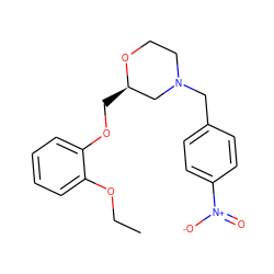 CCOc1ccccc1OC[C@@H]1CN(Cc2ccc([N+](=O)[O-])cc2)CCO1 ZINC000013579651