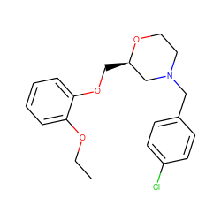 CCOc1ccccc1OC[C@@H]1CN(Cc2ccc(Cl)cc2)CCO1 ZINC000013579609