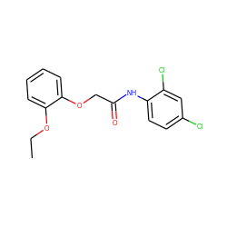 CCOc1ccccc1OCC(=O)Nc1ccc(Cl)cc1Cl ZINC000000132024