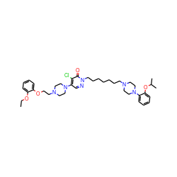 CCOc1ccccc1OCCN1CCN(c2cnn(CCCCCCCN3CCN(c4ccccc4OC(C)C)CC3)c(=O)c2Cl)CC1 ZINC000029466604