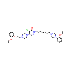 CCOc1ccccc1OCCN1CCN(c2cnn(CCCCCCCN3CCN(c4ccccc4OCC)CC3)c(=O)c2Cl)CC1 ZINC000029466612