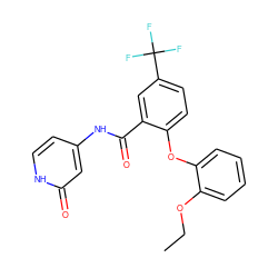 CCOc1ccccc1Oc1ccc(C(F)(F)F)cc1C(=O)Nc1cc[nH]c(=O)c1 ZINC000143176709