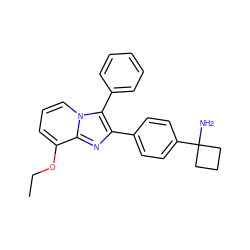 CCOc1cccn2c(-c3ccccc3)c(-c3ccc(C4(N)CCC4)cc3)nc12 ZINC000113655097