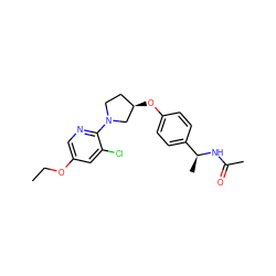 CCOc1cnc(N2CC[C@@H](Oc3ccc([C@H](C)NC(C)=O)cc3)C2)c(Cl)c1 ZINC000169709298