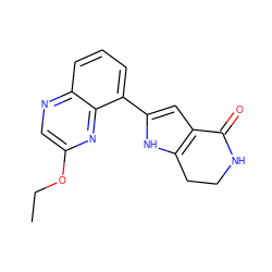 CCOc1cnc2cccc(-c3cc4c([nH]3)CCNC4=O)c2n1 ZINC000206080427