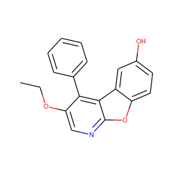 CCOc1cnc2oc3ccc(O)cc3c2c1-c1ccccc1 ZINC000014945866