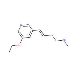 CCOc1cncc(/C=C/CCNC)c1 ZINC000011689570