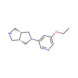 CCOc1cncc(N2C[C@@H]3CNC[C@@H]3C2)c1 ZINC000034002594