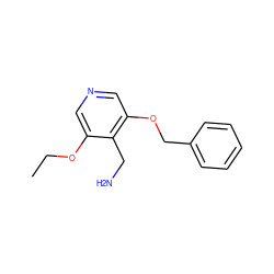 CCOc1cncc(OCc2ccccc2)c1CN ZINC000013608443