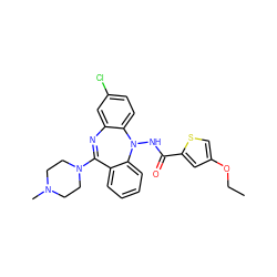 CCOc1csc(C(=O)NN2c3ccc(Cl)cc3N=C(N3CCN(C)CC3)c3ccccc32)c1 ZINC000036089384