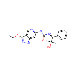 CCOc1n[nH]c2cc(NC(=O)N[C@@H](c3ccccc3)C(C)(C)O)ncc12 ZINC001772648979