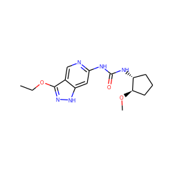 CCOc1n[nH]c2cc(NC(=O)N[C@@H]3CCC[C@H]3OC)ncc12 ZINC001772631448