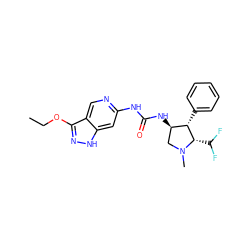 CCOc1n[nH]c2cc(NC(=O)N[C@@H]3CN(C)[C@@H](C(F)F)[C@H]3c3ccccc3)ncc12 ZINC001772604001