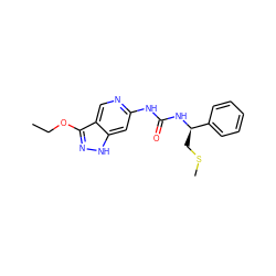 CCOc1n[nH]c2cc(NC(=O)N[C@H](CSC)c3ccccc3)ncc12 ZINC001772611849