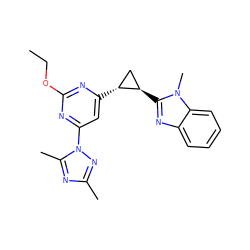 CCOc1nc([C@@H]2C[C@H]2c2nc3ccccc3n2C)cc(-n2nc(C)nc2C)n1 ZINC000223425763