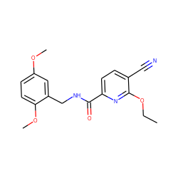 CCOc1nc(C(=O)NCc2cc(OC)ccc2OC)ccc1C#N ZINC000014960015