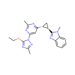 CCOc1nc(C)nn1-c1cc([C@@H]2C[C@H]2c2nc3ccccc3n2C)nc(C)n1 ZINC000224359603