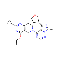 CCOc1nc(C2CC2)nc2c1CN(c1ncnn3c(C)nc([C@@H]4CCOC4)c13)CC2 ZINC000169711776