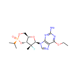 CCOc1nc(N)nc2c1ncn2[C@@H]1O[C@@H]2CO[P@](=O)(C(C)C)O[C@H]2[C@@]1(C)F ZINC000149969728