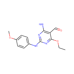 CCOc1nc(Nc2ccc(OC)cc2)nc(N)c1C=O ZINC000103191885