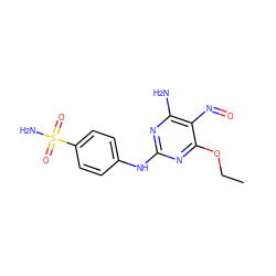 CCOc1nc(Nc2ccc(S(N)(=O)=O)cc2)nc(N)c1N=O ZINC000103177415