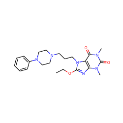 CCOc1nc2c(c(=O)n(C)c(=O)n2C)n1CCCN1CCN(c2ccccc2)CC1 ZINC000028652662