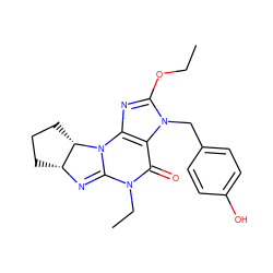 CCOc1nc2c(n1Cc1ccc(O)cc1)C(=O)N(CC)C1=N[C@@H]3CCC[C@@H]3N12 ZINC000028758551