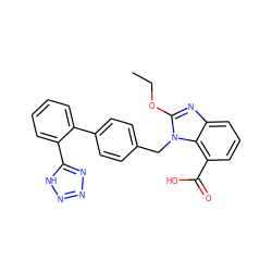 CCOc1nc2cccc(C(=O)O)c2n1Cc1ccc(-c2ccccc2-c2nnn[nH]2)cc1 ZINC000003782818