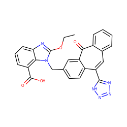 CCOc1nc2cccc(C(=O)O)c2n1Cc1ccc2c(-c3nnn[nH]3)cc3ccccc3c(=O)c2c1 ZINC000013742162