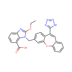 CCOc1nc2cccc(C(=O)O)c2n1Cc1ccc2c(c1)Oc1ccccc1C=C2c1nnn[nH]1 ZINC000013742163