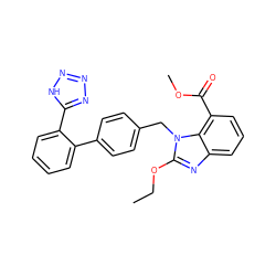 CCOc1nc2cccc(C(=O)OC)c2n1Cc1ccc(-c2ccccc2-c2nnn[nH]2)cc1 ZINC000013760710