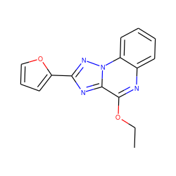 CCOc1nc2ccccc2n2nc(-c3ccco3)nc12 ZINC000029124041