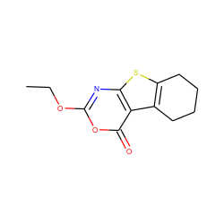 CCOc1nc2sc3c(c2c(=O)o1)CCCC3 ZINC000013779490