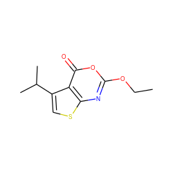 CCOc1nc2scc(C(C)C)c2c(=O)o1 ZINC000013779496