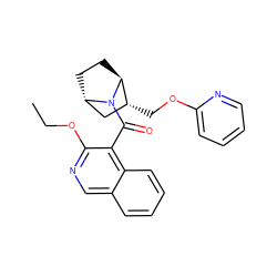 CCOc1ncc2ccccc2c1C(=O)N1[C@H]2CC[C@H]1[C@H](COc1ccccn1)C2 ZINC000226077460